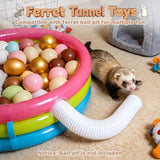 Ferret Toys with 3 Balls Inclueded Collapsible Tunnel Tube Accessories for Ferrets, Guinea Pigs, Hamsters, Expandable Interactive Toys Supplies for Small Pets